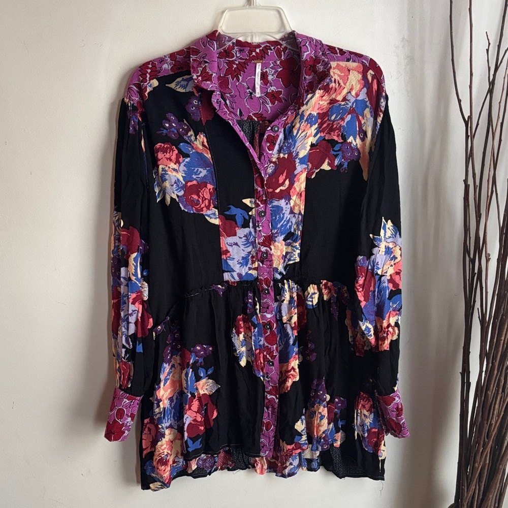 Free People | Brunch A Bunch Floral Tunic Sz S - Picture 8 of 13